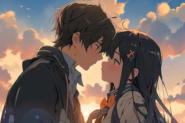 Cuplikan adegan romantis anime gay Adegan ciuman anime