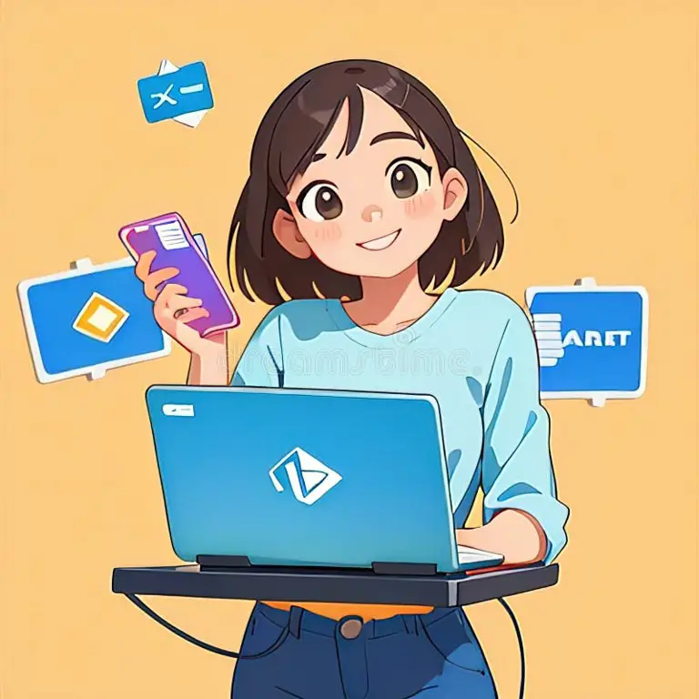 Menonton Anime Secara Online Gambar seseorang menonton anime di laptop